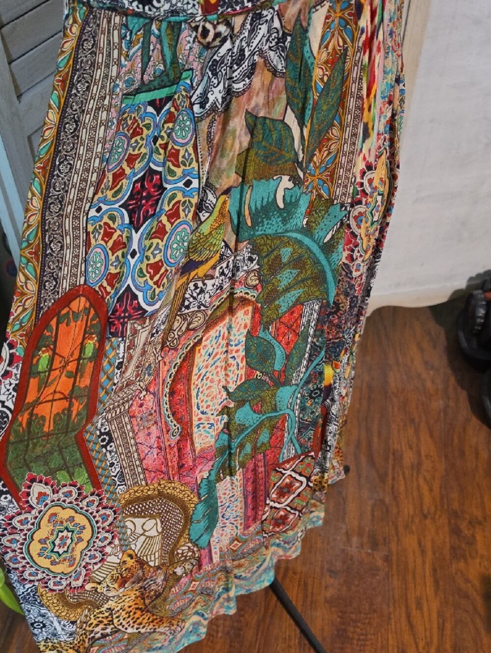 FARM Rio Gayatri Maxi Dress Multicolor Festival Tropical Patchwork Size M - Picture 5 of 8